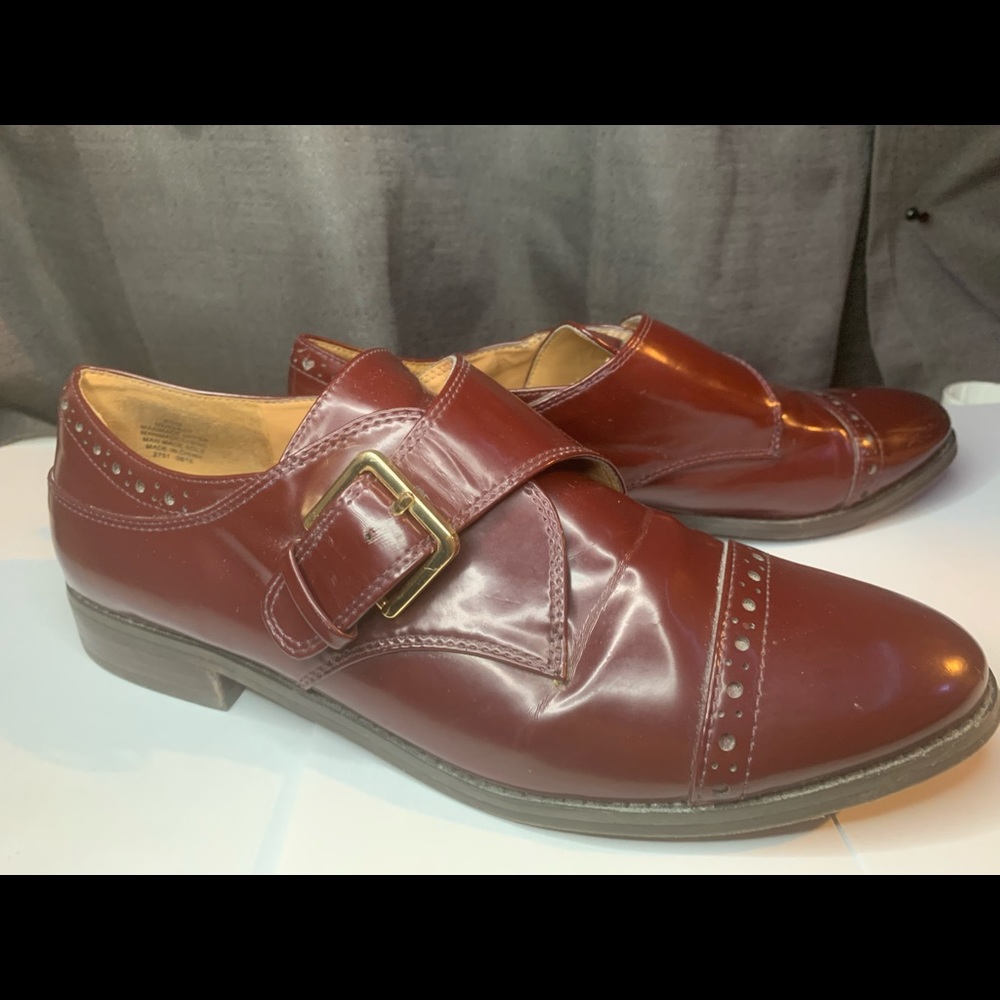 Nine West Women’s Cognac Brown Side Buckle Almond Toe Loafers
